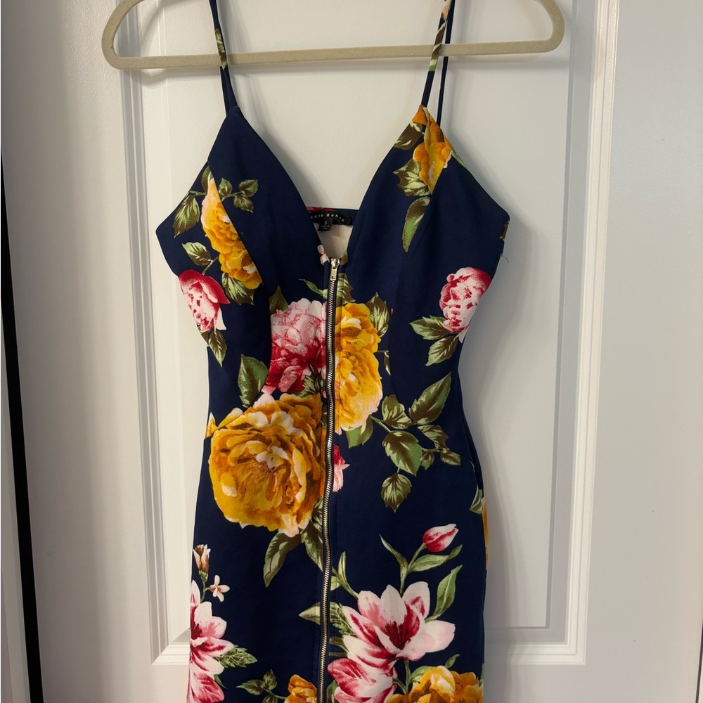 Haute Monde Yellow and Pink Bodycon Mini Dress
